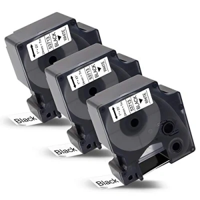 Abbildung von 3x Labelwell 24mm Kompatibel Schriftband Ersatz für Dymo D1 53713 S0720930 Schwarz auf Weiß Etikettenband 1978243 MobileLabeler LabelManager 450D 500TS Wireless PnP LabelWriter 450 Duo
