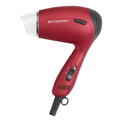 Abbildung von Bomann® Reisehaartrockner mit 1300W Föhn 2 Temperaturstufen Kompakt &amp; Klappbar Haartrockner inkl. 360 Formdüse Volumen Diffusor Haarföhn Soft Touch Gehäuse HTD 8005 CB