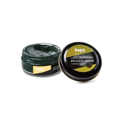 Abbildung von Kaps Schuhcreme für Glattes und Genarbtes Leder Schuhpflege Delicate Cream (133 Dunkelgrün Dark Green)