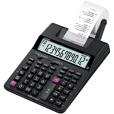 Abbildung von CASIO Druckender Tischrechner HR 150RCE, 12 stellig, 2 Farbdruck, Nachträglicher Druck, Gesamtsummen Speicher