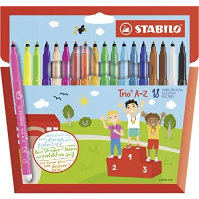 Abbildung von STABILO Filzstift Trio A Z 18er Pack mit 18 verschiedenen Farben