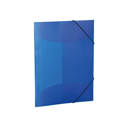 Abbildung von HERMA Sammelmappe A4 Blau Transluzent, Eckspanner Mappe aus Kunststoff mit Gummizug und Innenklappen für Kinder, Jungen Mädchen