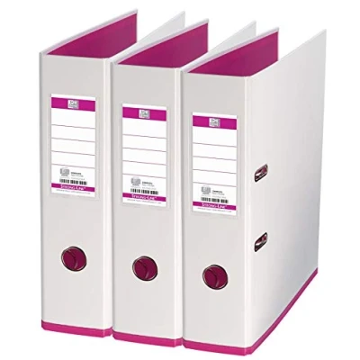 Abbildung von Oxford Ordner A4, MyColour, 8 cm breit, zweifarbig weiß und pink, 3 Stück