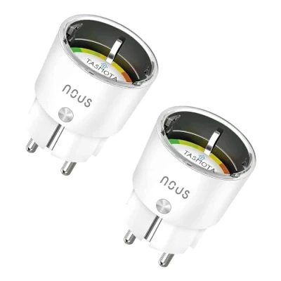 Abbildung von Tasmota Steckdose NOUS A1T, Kleinste Wlan ESP8266 smart plug, 16A mini wifi steckdosen mit stromverbrauch stromzähler, zeitschaltuhr, Kompatibel Alexa, Google Home Assistant, Domoticz, MQTT, 2.4G