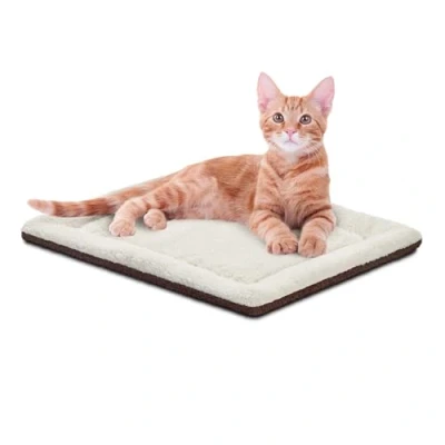 Abbildung von K&amp;H Pet Products Selbstwärmende Katzenbettauflage, selbstheizende thermische Katze und Hund, Katzenwärmermatte für Wild Indoor Katzen, Haferflocken/Schokolade, 53,3 x 43,2 cm