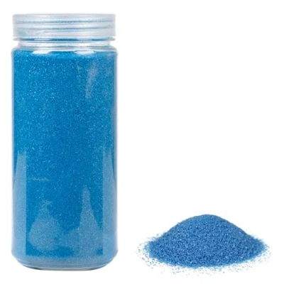 Abbildung von HEKU Hochwertiger blauer Dekosand (ca. 750g) I Feine Körnung (0,1 0,5mm) Wiederverschließbare Dose Vielseitig für Deko und Bastelarbeiten, Blau