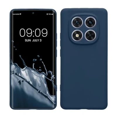 Abbildung von kwmobile Handyhülle kompatibel mit Xiaomi Redmi Note 14 Pro 5G / Poco X7 Hülle Handy Case aus weichem Silikon in Marineblau