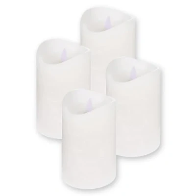 Abbildung von ToCi LED Kerzen Weiß Ø 7,5 x 10 cm 4er Set flammenlose Echtwachs mit beweglicher Flamme und Timer Adventskerzen Grablicher