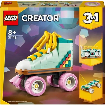 Abbildung von LEGO Creator 3in1 Rollschuh Spielzeug für Mädchen und Jungen mit Mini Skateboard Boombox, Retro Deko das Schlafzimmer, Geschenk zum Geburtstag Kinder ab 8 Jahren 31148