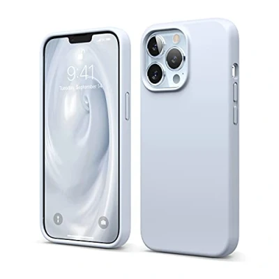Abbildung von elago Liquid Silicone Case Kompatibel mit iPhone 13 Pro Hülle (6,1&quot;), Hochwertiges Silikon, Rundumschutz Handyhülle : 3 Layer Struktur Schutzhülle, Kratzfestes Weiches Mikrofaserfutter (Hellblau)