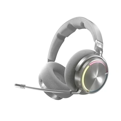 Abbildung von Corsair Virtuoso MAX Wireless Gaming Headset mit Bluetooth Dolby Atmos, SoundID, Aktive Geräuschunterdrückung, Mikrofon in Rundfunkqualität, Graphene Treiber, für PC, Mac, PS5, PS4 Silber