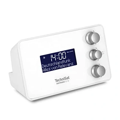 Abbildung von TechniSat DIGITRADIO 50 SE Radiowecker (DAB+/UKW Tuner, dimmbares Display, Wecker mit zwei einstellbaren Weckzeiten, Snooze, Sleeptimer, 1,5 Watt, Kopfhöreranschluss, USB Charging) weiß