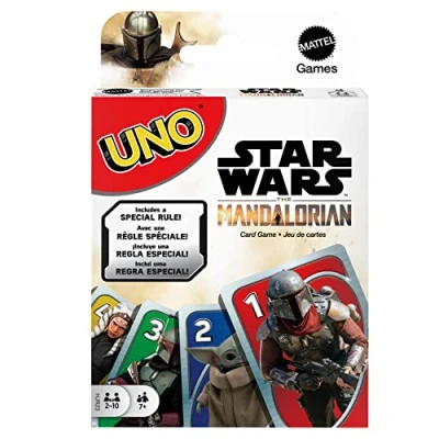 Abbildung von Mattel Games HJR23 UNO Star Wars The Mandalorian Edition, Kartenspiel, Geschenk für Fans, Erwachsene oder Familien Spielabend, deutsche Version, ab 7 Jahren