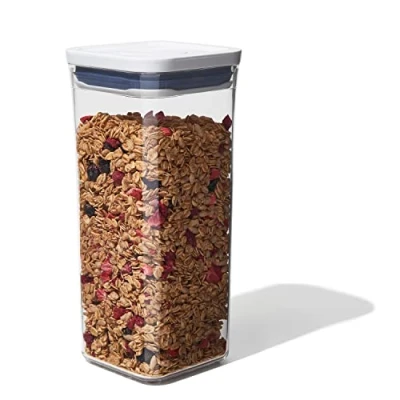 Abbildung von OXO Good Grips POP Behälter luftdichte, stapelbare Aufbewahrungsbox mit Deckel für Lebensmittel 1,6 l Müsli und mehr, Weiß