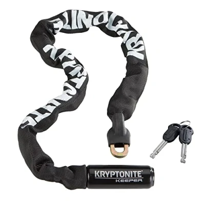 Abbildung von Kryptonite Keeper 785 Integriertes Kettenschloss 85 cm, Sicherheitsgrad 5/10, Anti Diebstahl Fahrradschloss, mit 7 mm Stahlkette und 2 Schlüsseln Schwarz