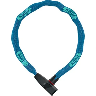 Abbildung von ABUS Kettenschloss Catena 6806K Leichtes Fahrradschloss aus gehärtetem Stahl mit modischem Textilschlauch Vierkantkette Sicherheitslevel 6 85 cm Blau