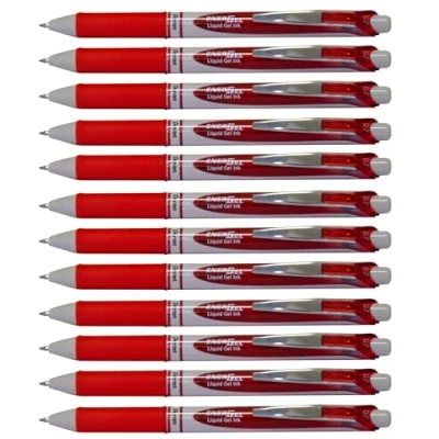Abbildung von Pentel EnerGel Eco BL77E Gelschreiber mit Druckmechanik, rot (12 Stück)