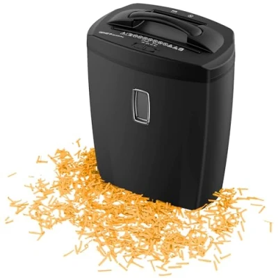 Abbildung von Genie 580XCD Plus Aktenvernichter Papierschredder Partikelschnitt Schredder bis 10 Blatt CD/DVD &amp; Kreditkartenvernichtung Sicherheitsstufe P 4 21 Liter Abfallbehälter Geräuscharm