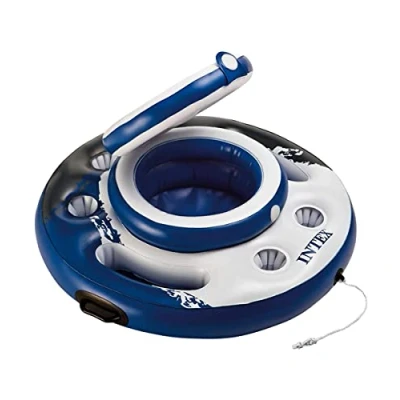 Abbildung von Intex Mega Chill Kühlbox Aufblasbarer Schwimmring Ø 89 cm Blau, Weiß