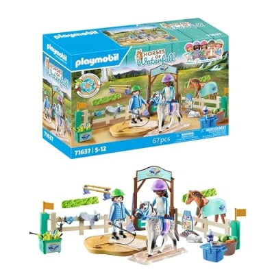 Abbildung von PLAYMOBIL Horses of Waterfall 71637 Moderne Reitschule, inklusive beweglicher Longierplatte, Pferd und umfangreichem Reitzubehör, nachhaltiges Spielzeug für Kinder ab 5 Jahren