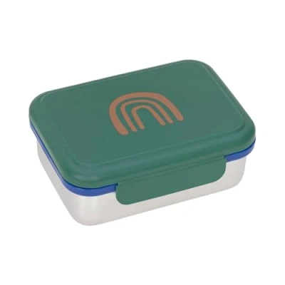 Abbildung von LÄSSIG Kinder Brotdose Edelstahl Lunchbox Frühstücksbox Nachhaltig Kindergarten Schule/Lunchbox Stainless Steel Little Gang Rainbow green