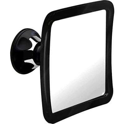 Abbildung von MIRRORVANA Beschlagfreier Duschspiegel zum Rasieren mit Verbesserter Saugkraft Bruchsicherer Oberfläche und 360 Schwenkbarer, 1 fache Vergrößerung, 16,3 x cm (Schwarz)