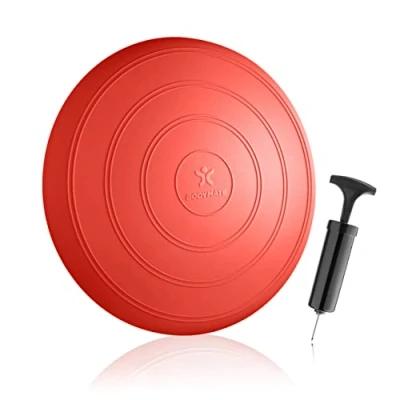 Abbildung von BODYMATE Ballsitzkissen Comfort inkl. Pumpe Pepper RED 33cm Durchmesser Balance Kissen, Sitzballkissen, Luftkissen, Pad Core , Fitness Reha Koordinations und Rückentraining