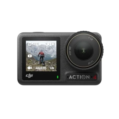 Abbildung von DJI Osmo Action 4 Standard Combo 4K/120fps wasserdichte Kamera mit einem 1/1,3 Zoll Sensor, atemberaubende Low Light Aufnahmen, 10 Bit und D Log M Farbleistung, langlebiger 1.770 mAh Akku