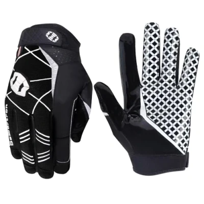 Abbildung von Seibertron Pro 3.0 Elite Ultra Stick Sports Receiver/Empfänger Handschuhe American Football Gloves Jugend und Erwachsener Black L