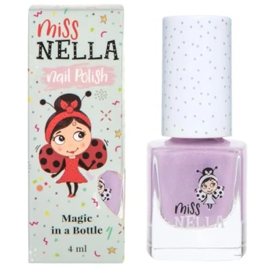 Abbildung von Miss Nella BUTTERFLY WINGS abziehbarer Nagellack speziell für Kinder, Lila Glitzer, Peel Off Formel, ungiftig, wasserbasiert und geruchsneutral