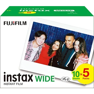 Abbildung von instax Wide Film, 5&#039;er Pack (5x10 Aufnahmen), Weiß