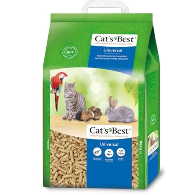 Abbildung von Cat&#039;s Best Universal, 100 % pflanzliche Kleintierstreu, nicht klumpende Pellets aus Pflanzenfasern für Katzen und andere Kleintierrassen, 5,5 kg/10 l