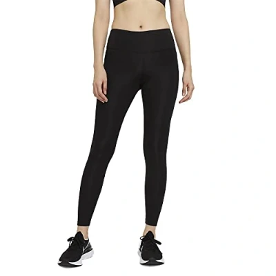 Abbildung von Nike Damen W Nk Epic Fast Tght Leggings, Black/Reflective Silver, S EU