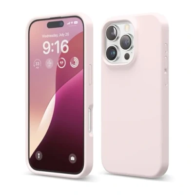 Abbildung von elago Premium Liquid Silikon Hülle Kompatibel mit iPhone 16 Pro Hülle, Ganzkörper Handyhülle, Stoßfest, Schlanke Kratzfester weicher Mikrofaser Innenfutter, 6.3 Zoll (Lovely Rosa)