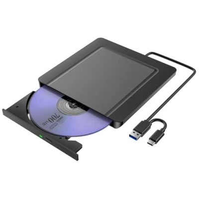 Abbildung von Externes CD DVD Laufwerk, Ultra dünn USB 3.0 &amp; C CD/DVD Laufwerk Extern, +/ RW ROM Brenner Optical External Drive für Laptop, PC, Desktop, MacBook, Windows 11/10/8/7/XP/Linux/MacOS