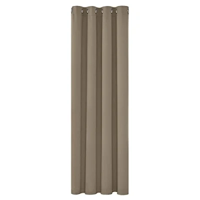 Abbildung von Deconovo Blickdichte Gardinen mit Ösen Verdunkelungsvorhänge Wohnzimmer, 183x132 cm(HöhexBreite), Taupe, 1 Stück