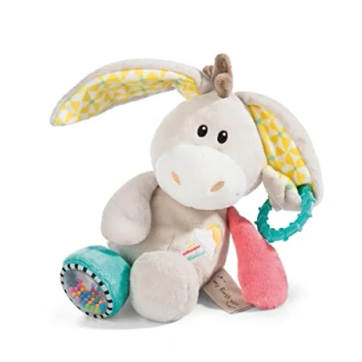 Abbildung von Nici 42076 My First Activity Kuscheltier Esel Muli Spielzeug für Babys und Kleinkinder ab 3 Monaten zum Kuscheln Fördern, beige, 1 Stück (1er Pack)