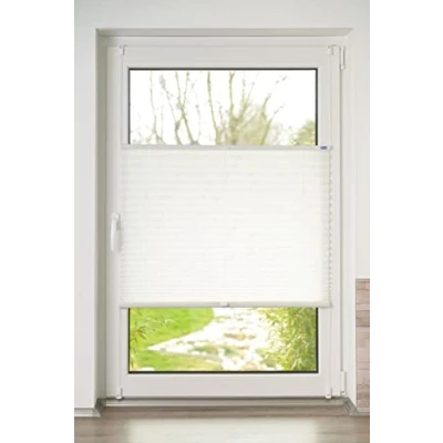 Abbildung von K Home Klemmfix Plissee, Elba Bedruckt Weiß, 55 x 210 cm (B L) Modern