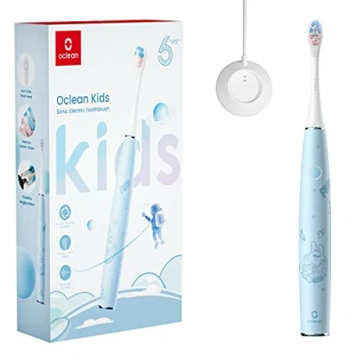 Abbildung von Oclean Sonic Elektrische Zahnbürste für Kinder, weiche kinderfreundliche Borsten, ultra leise Bürsten, 2 Minuten eingebauter Timer, IPX7 wasserdicht, Kinder ab 5 Jahren (blau)