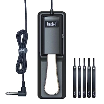 Abbildung von Imelod digitales Klavier und Keyboard Sustain Pedal für Yamaha, Roland, Casio, Korg, Behringer, Moog Universal Foot schwarz