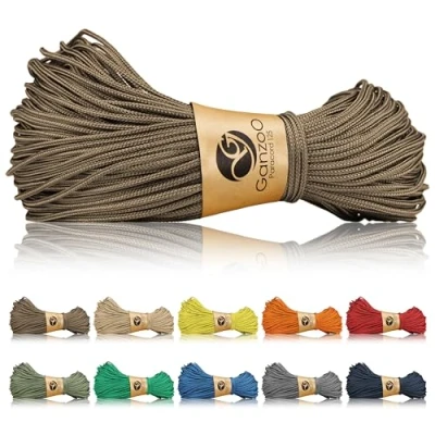 Abbildung von Ganzoo Paracord 125 Seil 1mm Takel Schnur, Nylon &amp; Polyester, Allzweckseil für Armband, Hundehalsband, Hundeleine Knüpfen, Takeln, Camping Survival, Dunkelbraun