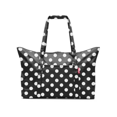 Abbildung von reisenthel mini maxi travelbag dots white faltbare Reisetasche, praktisch und kompakt, sehr leicht widerstandsfähig