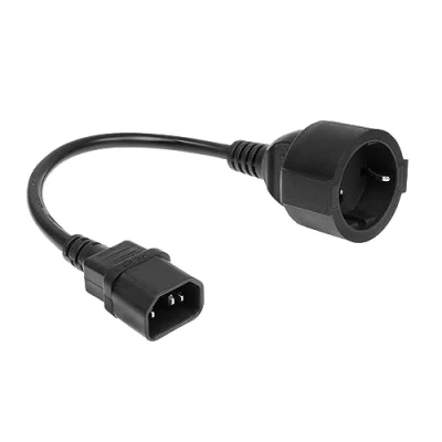 Abbildung von ACT C14 auf CEE7/3 Stromkabel 0,2m, Stecker Buchse Netzkabel, für USV/UPS,PDU Kaltgerätestecker AK5250