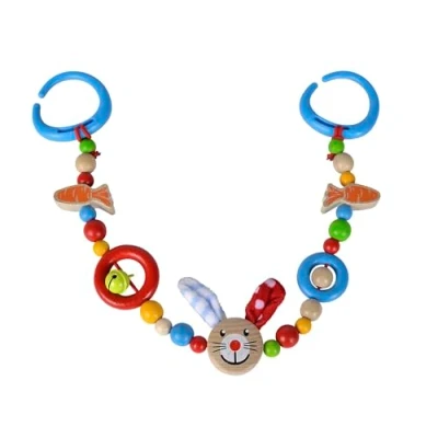 Abbildung von Eichhorn Baby Wagenkette mit Hasenmotiv, 50cm lang, aus 100 Prozent FSC zertifiziertem Buchenholz, für Kinder bereits ab den ersten Lebensmonaten geeignet