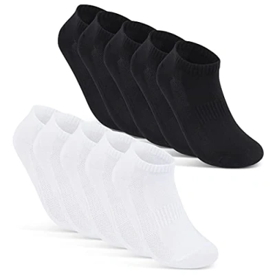 Abbildung von Herren &amp; Damen Sneaker Socken 39 42 Weiß Baumwolle Unisex 10 Paar Weiße Sneakersocken Sportsocken 16510 WP (Schwarz 42)