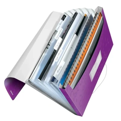 Abbildung von Leitz 45890062 Fächermappe WOW, A4, 6 Fächer, PP, violett