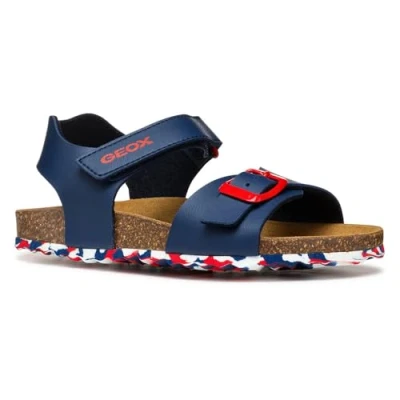 Abbildung von Geox Ghita BOY Riemensandalette für Kinder, Größe: 27, Navy/white/red Schuhe