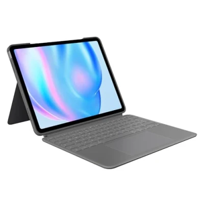 Abbildung von Logitech Combo Touch iPad Air 13 inch (M2)(2024) Keyboard Case Detachable Backlit with Kickstand, Comfortable Typing, Multi use Mode, QWERTY UK English Layout Grey