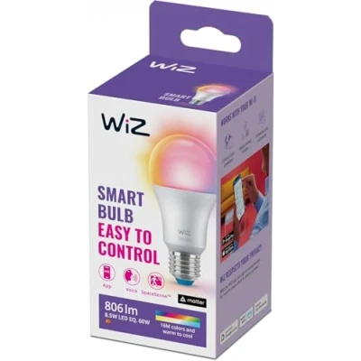 Abbildung von WiZ E27 LED Lampe Tunable White &amp; Color, 60W, dimmbar, 16 Mio. Farben, smarte Steuerung per App/Stimme über WLAN