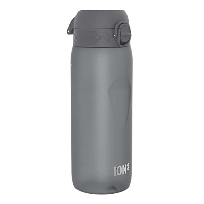 Abbildung von Ion8 Trinkflasche, 750ml, Auslaufsicher, Einhandöffnung, Sichere Verriegelung, Spülmaschinenfest, BPA frei, Tragegriff, Klappdeckel, Handgeformter Griff, Leicht zu Reinigen, Klimaneutral, Grau